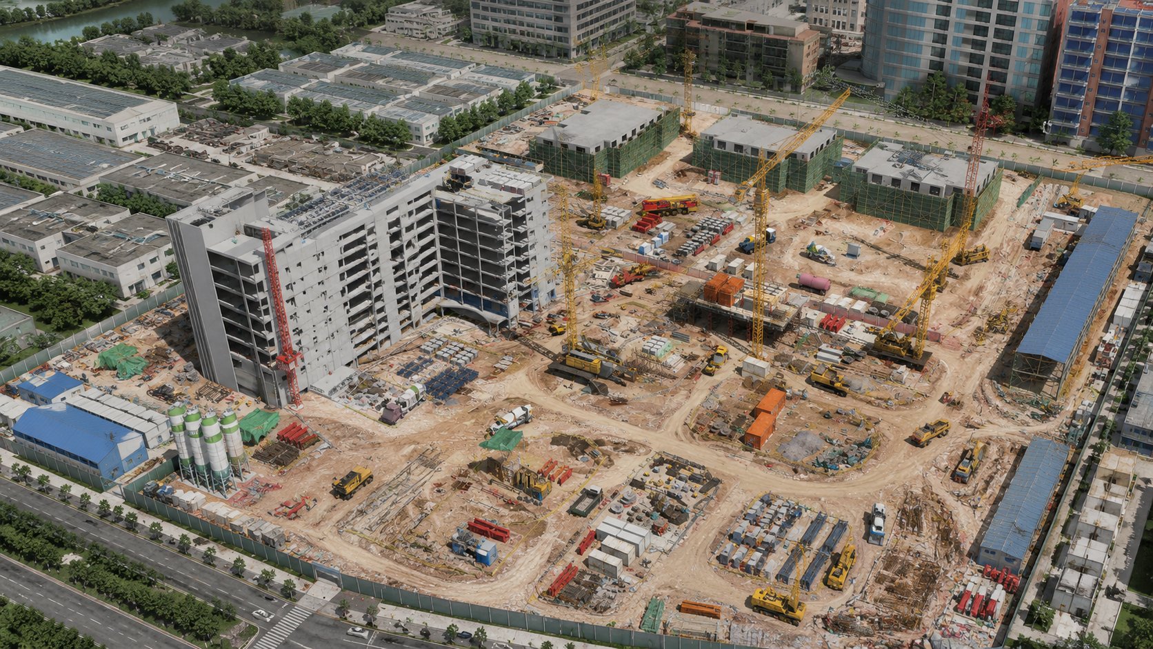 大型建筑施工现场工程动画场景