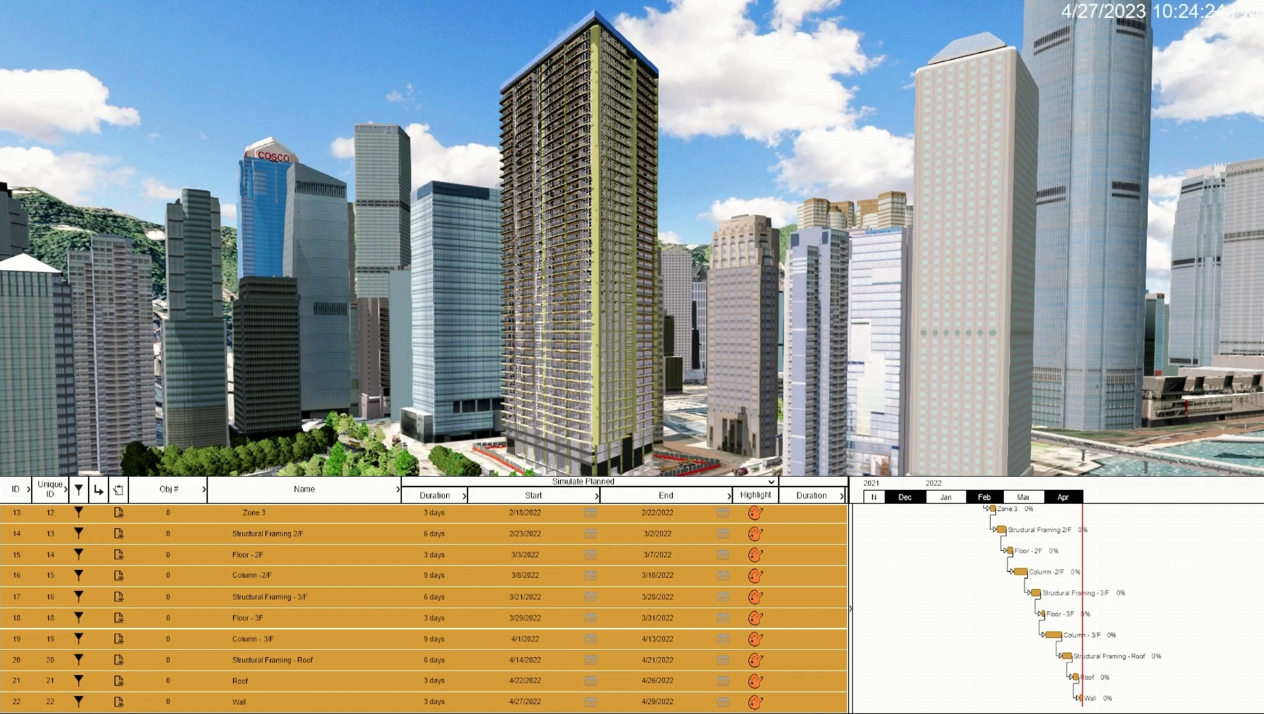 FUZOR自动4D建造流程功能界面