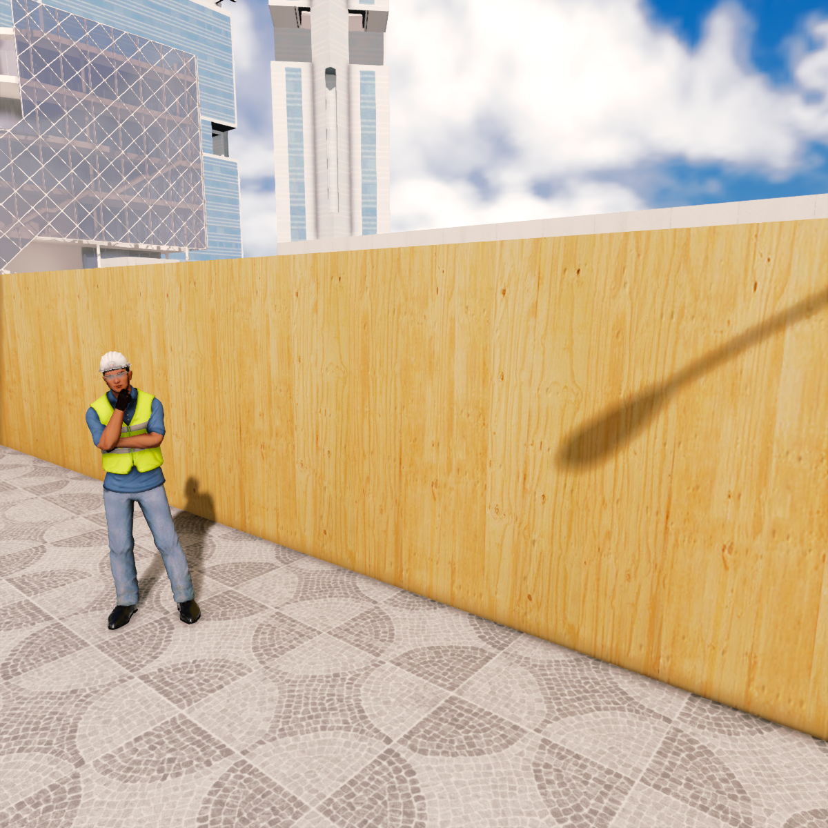 Temporary Wood Panel Fence