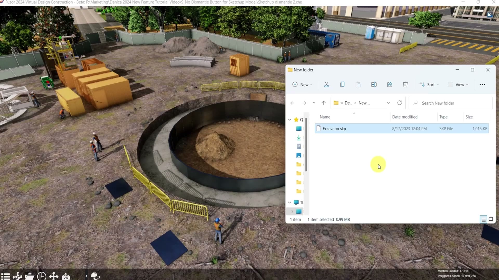 Fuzor 2024:如何导入并动画化 SketchUp 模型 操作步骤 1