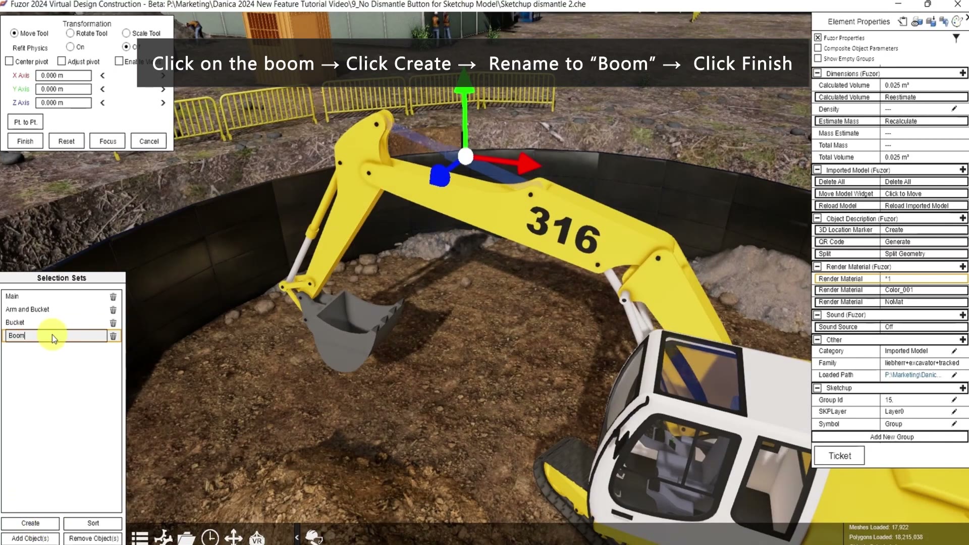 Fuzor 2024:如何导入并动画化 SketchUp 模型 操作步骤 3