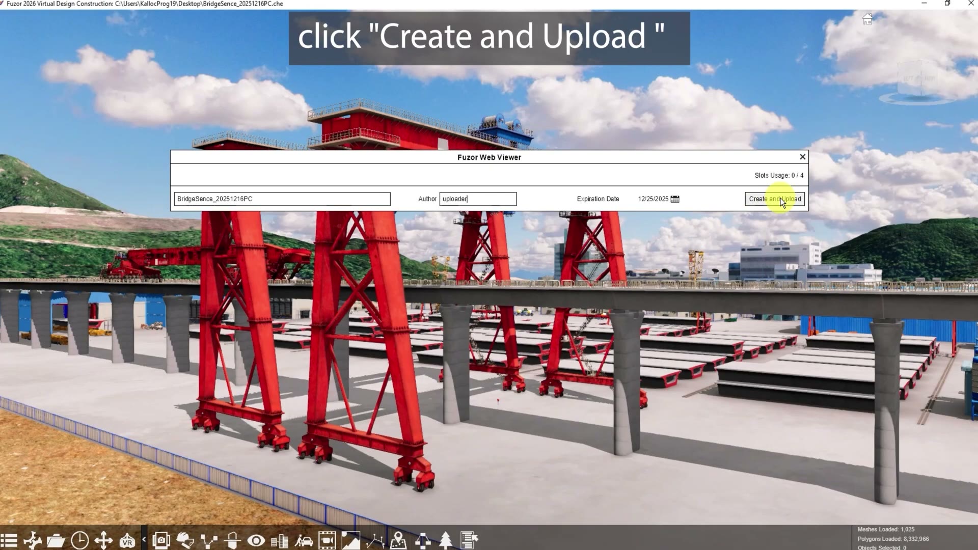 Fuzor 2026：如何生成 Fuzor Web Viewer 链接 操作步骤 2